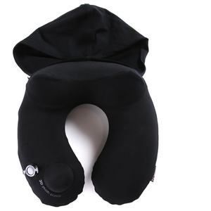 Almohada de Viaje Inflable Portátil en Forma de U, con Capucha, Plegable, para Masaje de Cuello, Ideal para Oficina y Avión - Product Image 3