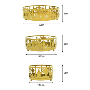 3pcs Ramadan Decor Gold Metal Food Trays Table Ornament Eid Mubarak Islamic Muslim <b>Festival</b> Party Decoration Supplies 2025 <b>Gift</b> - Product Image 3