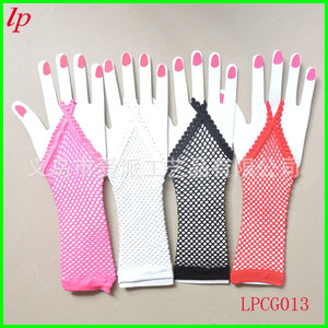 LPCG013 Long <b>Fishnet</b> Gloves Red Black White Rose Red Polyester Spandex Bridal Party Wear Summer Adult - Product Image 1