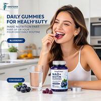 Gummies KingFisher NAD+ Resvératrol Biotine pour la santé des cheveux, de la peau et des ongles, soutien du collagène, de la kératine, du zinc, D3, K2, bien-être quotidien, offre OEM
