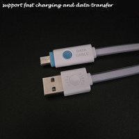 Benutzerdefiniertes Logo LED-Lampe Schnellaufladung Laptop-Datenübertragung V8 Android-Kabel Micro-USB-Kabel