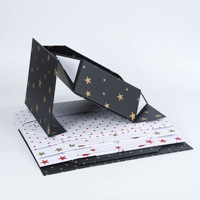 Boîte cadeau pliable à succès avec impression étoile à cinq branches, couvercle rabattable magnétique et ruban pour emballage cadeau