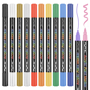Kids Painting Art Set Acryl Zeichnung Markierung stift Set Dual Tip Acrylfarbe Stift Pinsels pitze feine Spitze