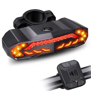 AT 2200mah USB Rechargeable Waterproof Smart Bicycle Turn Signal Tail Light Vibration Sensor Brake Bike Indicator Light