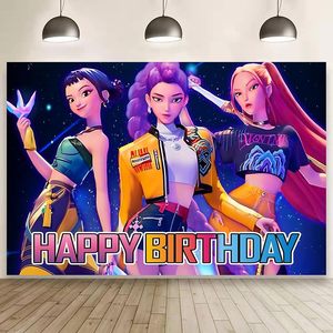 Fondo <span class=keywords><strong>de</strong></span> fotografía <span class=keywords><strong>de</strong></span> <span class=keywords><strong>cumpleaños</strong></span> con dibujos animados <span class=keywords><strong>de</strong></span> Rachel Enlightened English Teacher, decoración <span class=keywords><strong>de</strong></span> pancarta para fiestas, personalizable - Product Image 4