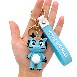 Gantungan Kunci Karakter Kartun Lucu Cantik, Liontin Tas, Boneka PVC Biru, Gantungan Kunci 3D Custom - Product Image 1