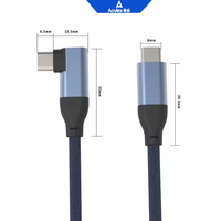 Câble d'extension USB 3.0 3.1 3.2 Type-C (Tipo C) mâle-femelle à angle droit avec verrouillage par vis pour casque VR personnalisé, charge rapide