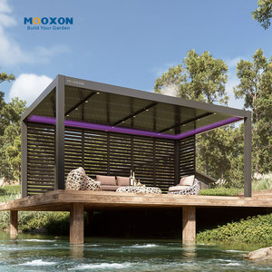 Pergola à toit fixe avec drainage intégré, éclairage LED contrôlé par application et conception de couverture de patio sur mesure - Product Image 3
