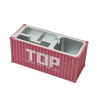 Porte-stylo de bureau en résine en forme de conteneur, style Art Déco, créatif et élégant, nouveauté très vendue en usine