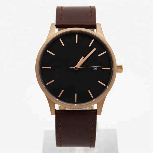 PVD Black Color Custom logo Japan Movement Quartz Watch for Men U2767-08