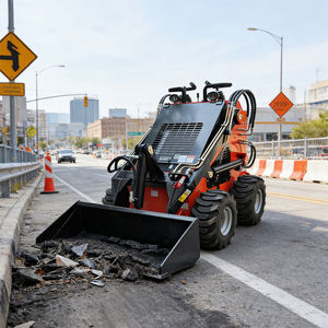 جرافة صغيرة ذات عجلات عالية الجر مع محراث ثلج لإزالة الثلوج من الممرات السكنية وتنسيق الحدائق - Product Image 2
