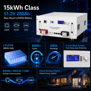 5kwh 10kwh 15kwh Home Energy Storage System 51.2V 100Ah 280Ah 314Ah Solar Lithium <b>Battery</b> <b>48V</b> LiFePO4 <b>Battery</b> Pack - Product Image 3
