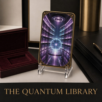 Cartes de collection en métal personnalisées : la Bibliothèque Quantique – Carte de collection en acier inoxydable avec impression HD pour les collectionneurs de TCG et cadeau sur le thème de la science-fiction
