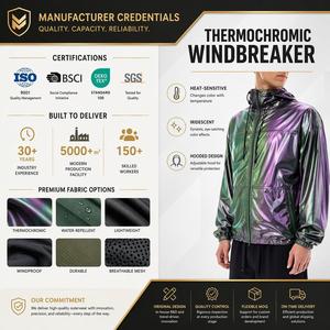 Veste coupe-vent matelassée unisexe pour l'hiver, toile thermosensible, thermochromique, respirante, légère, streetwear - Product Image 5