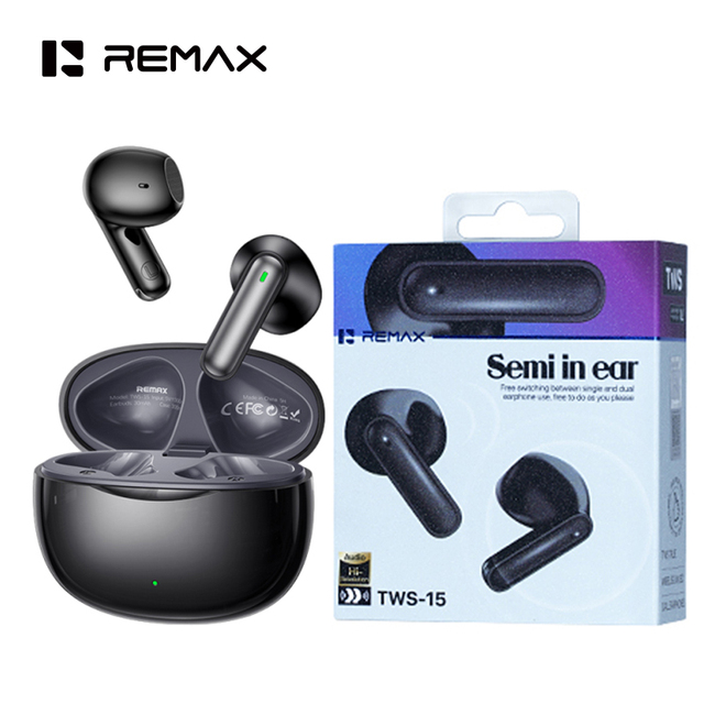 Remax Wireless Earphones Bluetooth 6.0 Semi in Ear Headphones Light Weight Headset 13mm Loudspeaker Wireless Earbuds with Mic