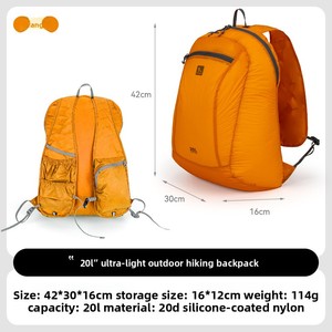 Sac à dos de randonnée pliable imperméable Hikeman en nylon ultraléger avec revêtement en silicone, 20L, pour les voyages et la randonnée - Product Image 3