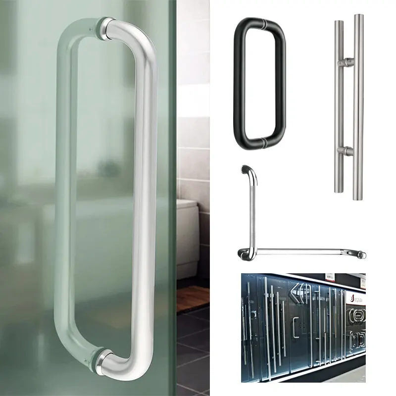 Produsen OEM / ODM pegangan pintu kaca Push Pull besi tahan karat perangkat keras kualitas tinggi pegangan Tubular Shower untuk kamar mandi