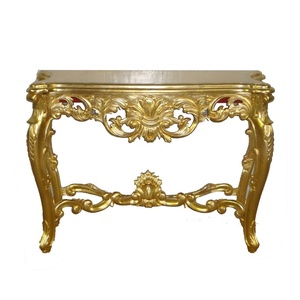 Mesa <span class=keywords><strong>Consola</strong></span> <span class=keywords><strong>Dorada</strong></span> para Pasillo, Mesa <span class=keywords><strong>Consola</strong></span> Antigua para Sala de Estar, Tallada para Diseño de Interiores de Muebles de Hotel de Estilo Provincial Francés - Product Image 4