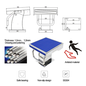 Fenlin HX-04 Durable Xách Tay Thép Không Gỉ Chuyên Nghiệp Hồ Bơi Tiêu Chuẩn Cạnh Tranh Bắt Đầu Lặn Nhảy Khối - Product Image 2