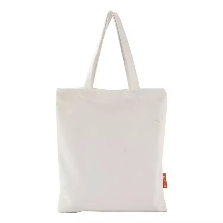 Wholesale Eco-Friendly Canvas Tote Bags Cartoon Printed & Reusable Plain Shopping Bags with Zipper