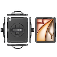 Étui de protection pour tablette antichoc Tough Armor pour Ipad Pro 2024 11 pouces avec porte-crayon poignée bandoulière housse