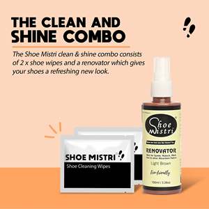 Renovador de color marrón claro con 2 toallitas limpiadoras para zapatos de gamuza, nobuk y tejido de malla, revitalizador de color sin agua - Product Image 2
