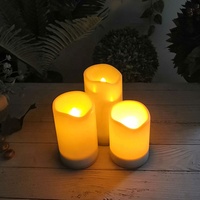 Bougie solaire en plastique Rechargeable pour noël, bougie LED de décoration de mariage