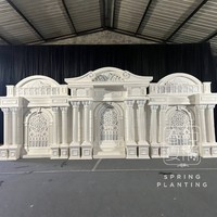 Château de décoration de scène de mariage avec lumière Salle de banquet Décorations de conte de fées de mariage Château de toile de fond