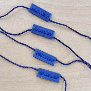 Plastic Hang Tag Toggles Custom Raised Logo Rectangular Garment Hang Tag String Lock Plastic Fastener Tags For Fashion <b>Clothes</b> - Product Image 2