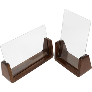 Wholesale Custom Tabletop Display U-Shape 4x6inch Picture Solid <b>Acrylic</b> Wood Photo <b>Frame</b> With Wooden Base - Product Image 1