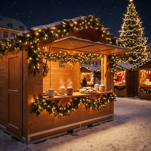 Kiosque <span class=keywords><strong>de</strong></span> marché <span class=keywords><strong>de</strong></span> Noël pliable en bois avec structure en acier 2026 pour événements à <span class=keywords><strong>prix</strong></span> abordable - Product Image 2