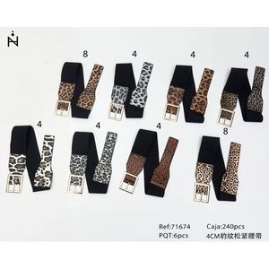 Leopard Print <b>Elastic</b> Waistband 4Cm Women's Fashion <b>Belt</b> Stretchy <b>Belt</b> For Dress Pants Skirts - Product Image 3