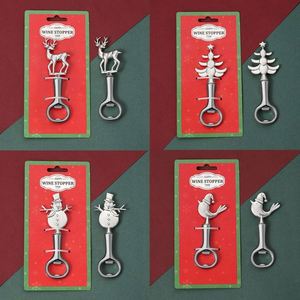 Ouvre-bouteille de Noël doré en alliage de zinc avec tournevis, motif Père Noël et bonhomme de neige, cadeau de fêtes, marque AX, 16*8cm - Product Image 6