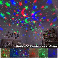 Projecteur LED Ciel Étoilé USB, Lampe Boule Magique, Lumières de Noël Lune et Étoiles, Décoration d'Ambiance pour la Maison et la Chambre