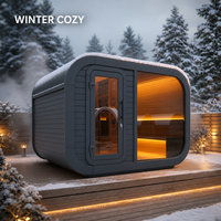 Cabine de thérapie extérieure pour la maison avec chauffage stable, pour toute la famille, sauna rectangulaire en forme de cube pour 6 personnes