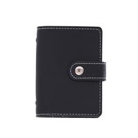 Dompet Kartu Bisnis Kulit PU Grosir Logo Kustom Cetak Sablon Penutup Ritsleting 26 Slot Kartu Penjepit Kartu