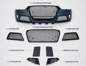Pare-chocs avant style RS4 avec calandre pour <span class=keywords><strong>Audi</strong></span> A4 B8.5 2013-2016, kit de carrosserie de remplacement, pièces de modification automobile, pièces de rechange, stock US - Product Image 5