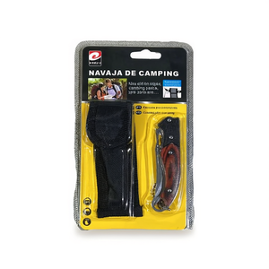 Coltello da Campeggio con Manico in Legno e Borsa in Tessuto 12 Pezzi Rif. 29404 - Product Image 1