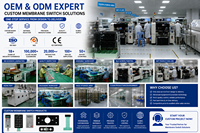 OEM ODM Custom Membrane Switch Manufacturer With Graphic Overlay Flexible Tail and Adhesive Backing for Control Panels