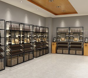 Exhibidor de Vino de Hierro Forjado Personalizado, Mueble para Vino Tinto y Blanco, Soporte de Almacenamiento Luminoso de Pie para Uso en Tabernas - Product Image 6