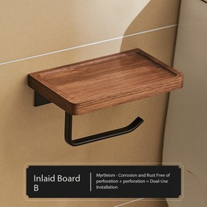 Support de rangement mural moderne sans perçage pour toilettes/salle de bain avec porte-<span class=keywords><strong>papier</strong></span> hygiénique et porte-rouleau - Product Image 4