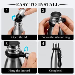 Bouteilles d'eau isothermes sans BPA de 500 ml, en acier inoxydable, avec cordon, bouteille en forme de cola, goulot étroit - Product Image 2