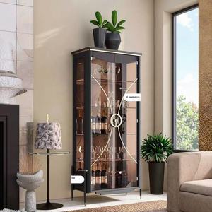 Armoire à <span class=keywords><strong>vin</strong></span> italienne moderne haut de gamme, porte en verre simple, vitrine de luxe pour la maison, salon, style panneau mural en <span class=keywords><strong>bois</strong></span> - Product Image 6