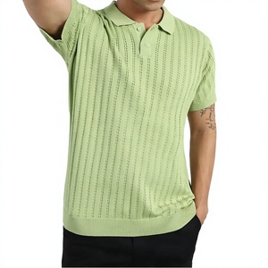 เสื้อโปโลแขนสั้นถักสำหรับผู้ชาย สีพื้น เรียบง่าย ติดกระดุมด้านหน้า ระบายอากาศได้ดี น้ำหนักเบา เหมาะสำหรับฤดูร้อน เสื้อกอล์ฟ โปโลสำหรับทุกเพศ - Product Image 1