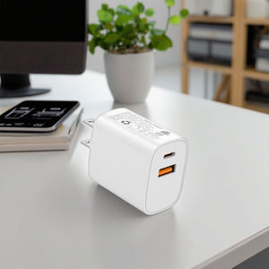 Cargador rápido de 20W, Cubo de pared, adaptador de corriente de dos puertos certificado ETL CE QC3.0 PD <span class=keywords><strong>USB</strong></span> tipo <span class=keywords><strong>C</strong></span> para auriculares de teléfono móvil <span class=keywords><strong>Apple</strong></span> - Product Image 4