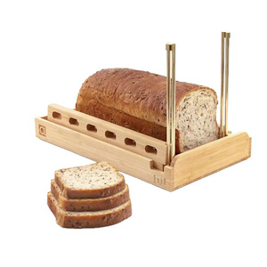 Wooden Bread Slicer Adjustable Divider Multi Functional Crumb Tray Manual Bread Cutter <b>Kitchen</b> Tool - Product Image 1