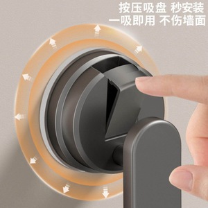 Manija de Puerta con Ventosa Ermo, Color Gris Metálico, Capacidad de Carga de 10 kg, para Puertas Corredizas de Vidrio en Cocina y Baño - Product Image 4
