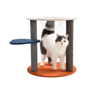 Yeni trend kedi ağacı fabrika moda akrilik hamak 100% doğal Sisal halat kedi aksesuarları kedi ağacı kınamak