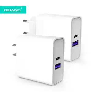 Qihang carregador rápido portátil super 45w, adaptador de parede tipo c de porta dupla pd, carregador usb