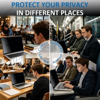 Anti-reflets, anti-espionnage, anti-rayons UV, amovible, 180° °   Film de protection d'écran anti-espion 2 voies pour ordinateur portable HP 14 pouces 16:9